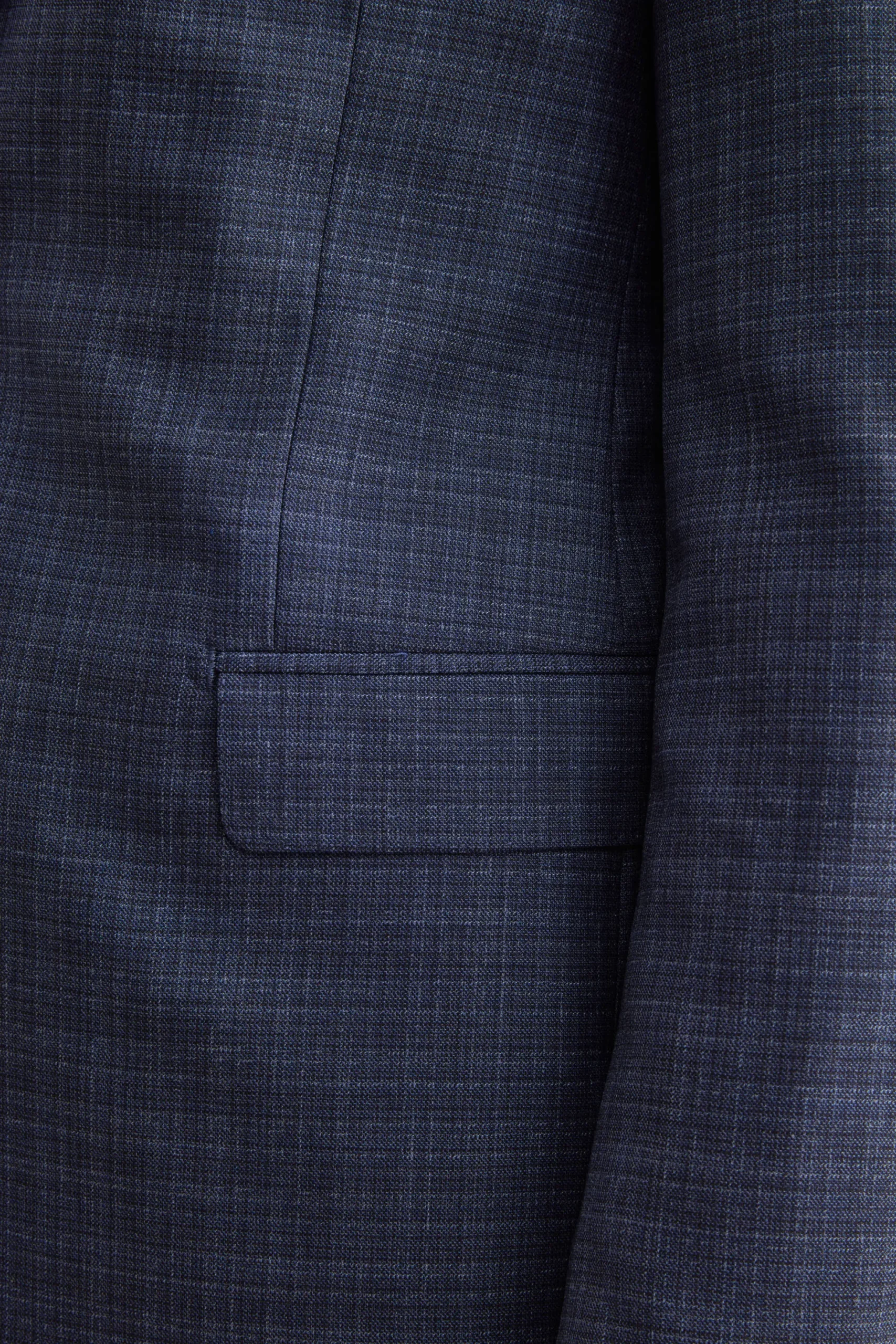 Abito Check Comfort Fit in Lana Vergine - FANT. BLU