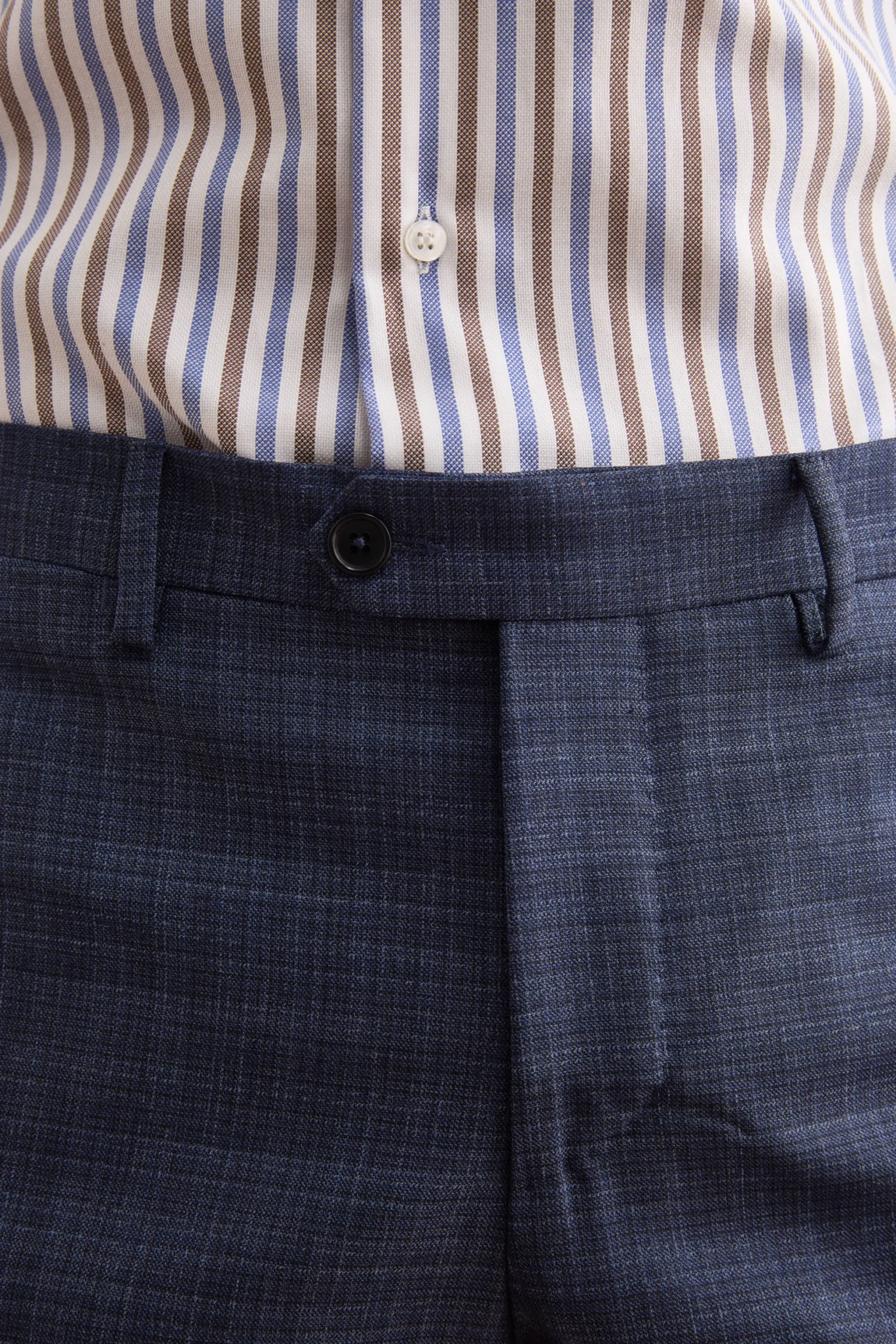 Abito Check Comfort Fit in Lana Vergine - FANT. BLU