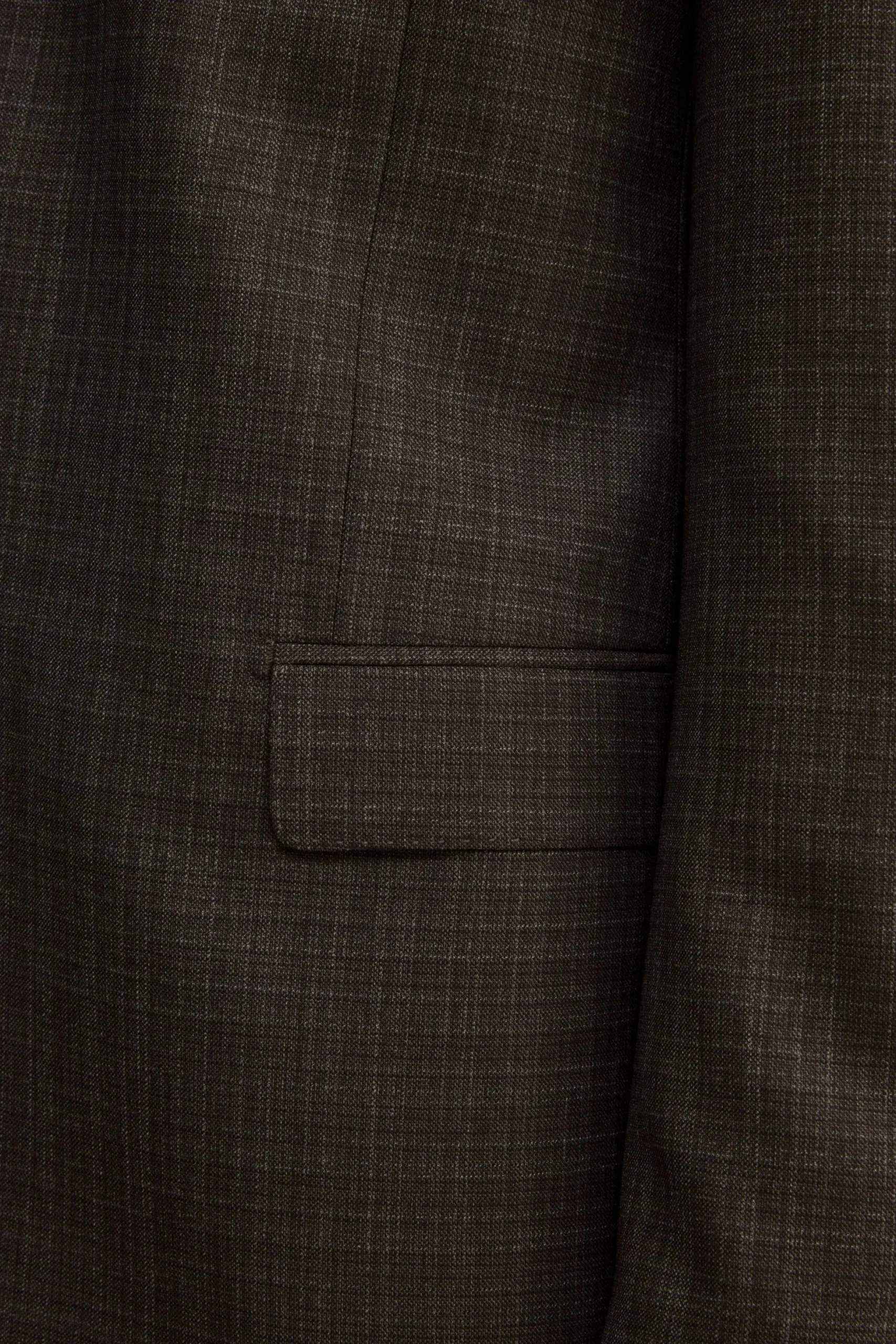 Abito Check Monopetto Comfort Fit in Lana Vergine - FANT. MARRONE