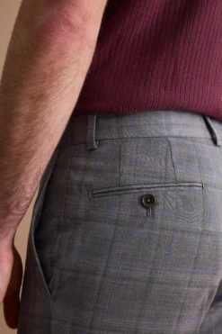 Abito Check Monopetto Foderato Regular Fit in Lana Vergine - GRIGIO QUADRI