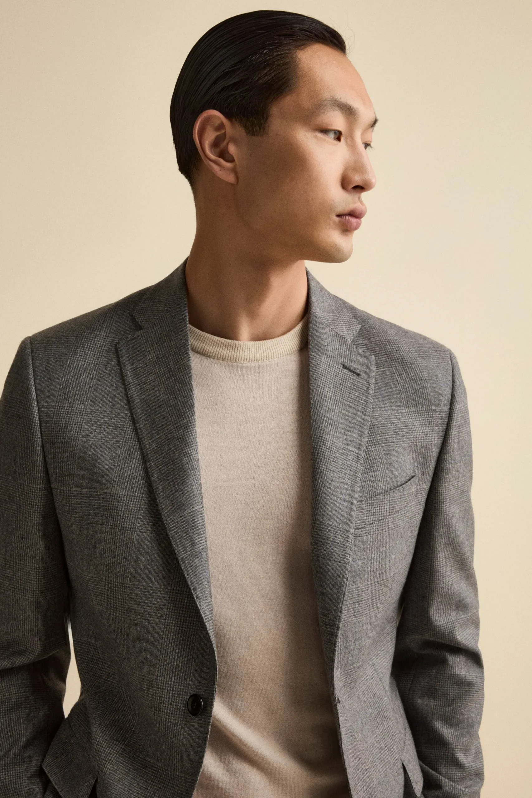 Abito Check Monopetto Regular Fit in lana Vergine - GALLES GRIGIO