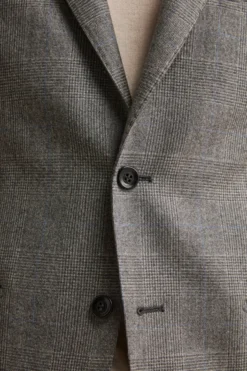 Abito Check Monopetto Regular Fit in lana Vergine - GALLES GRIGIO
