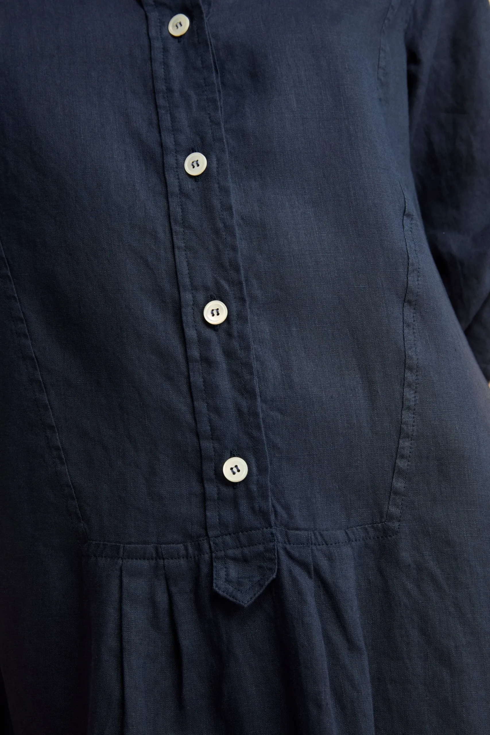 Abito Chemisier Ampio in Lino - BLU