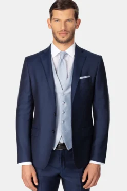 Abito classico blu in lana - BLU