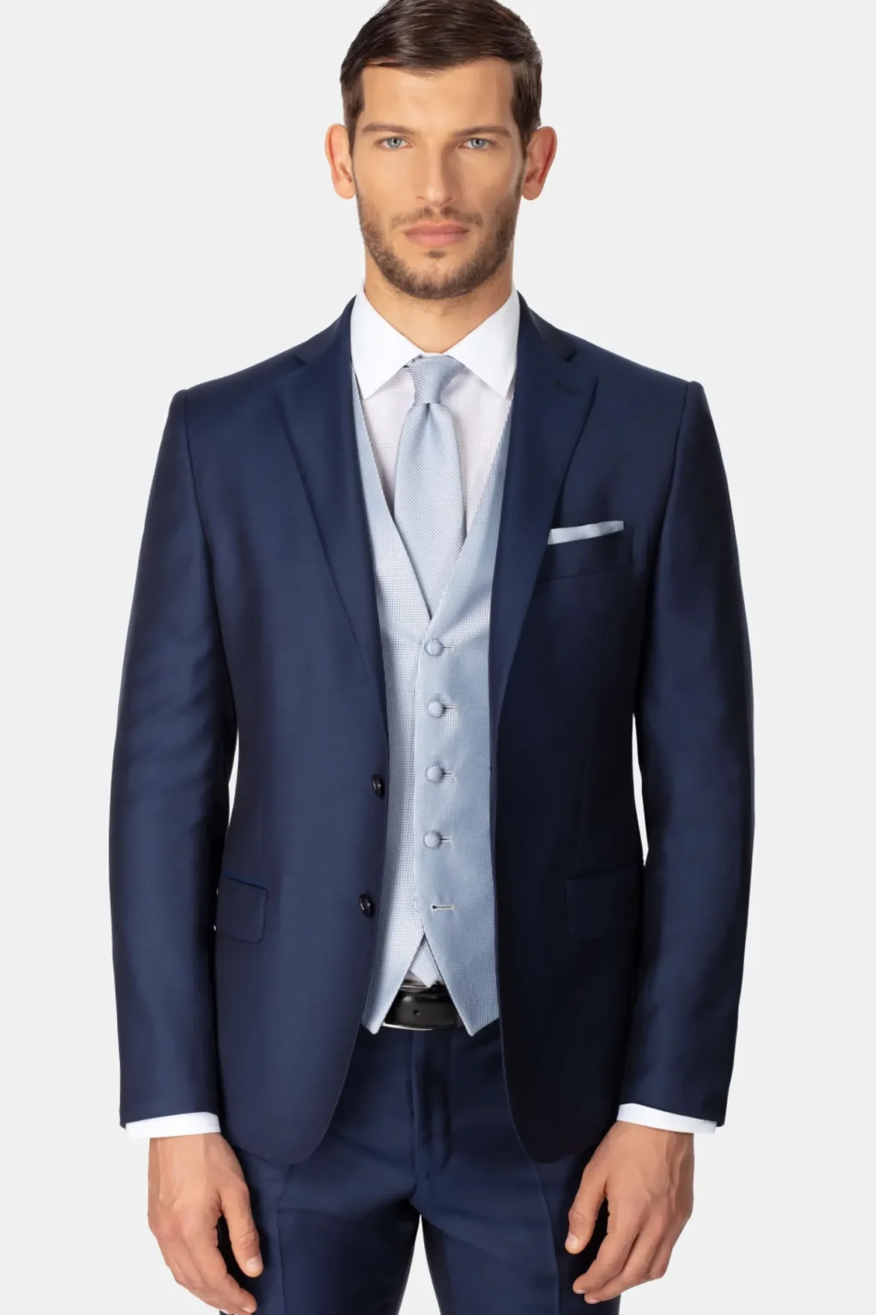 Abito classico blu in lana - BLU