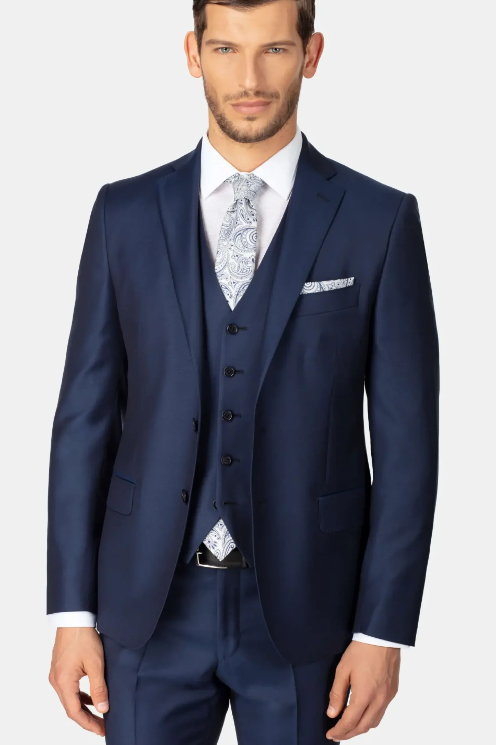 Abito classico blu in lana - BLU
