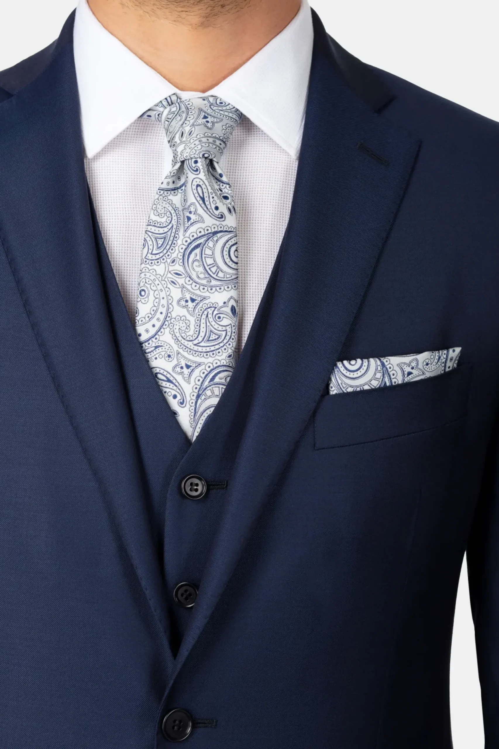 Abito classico blu in lana - BLU