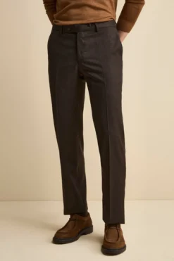 Abito Comfort Fit Monopetto in Lana Vergine - MARRONE