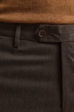 Abito Comfort Fit Monopetto in Lana Vergine - MARRONE