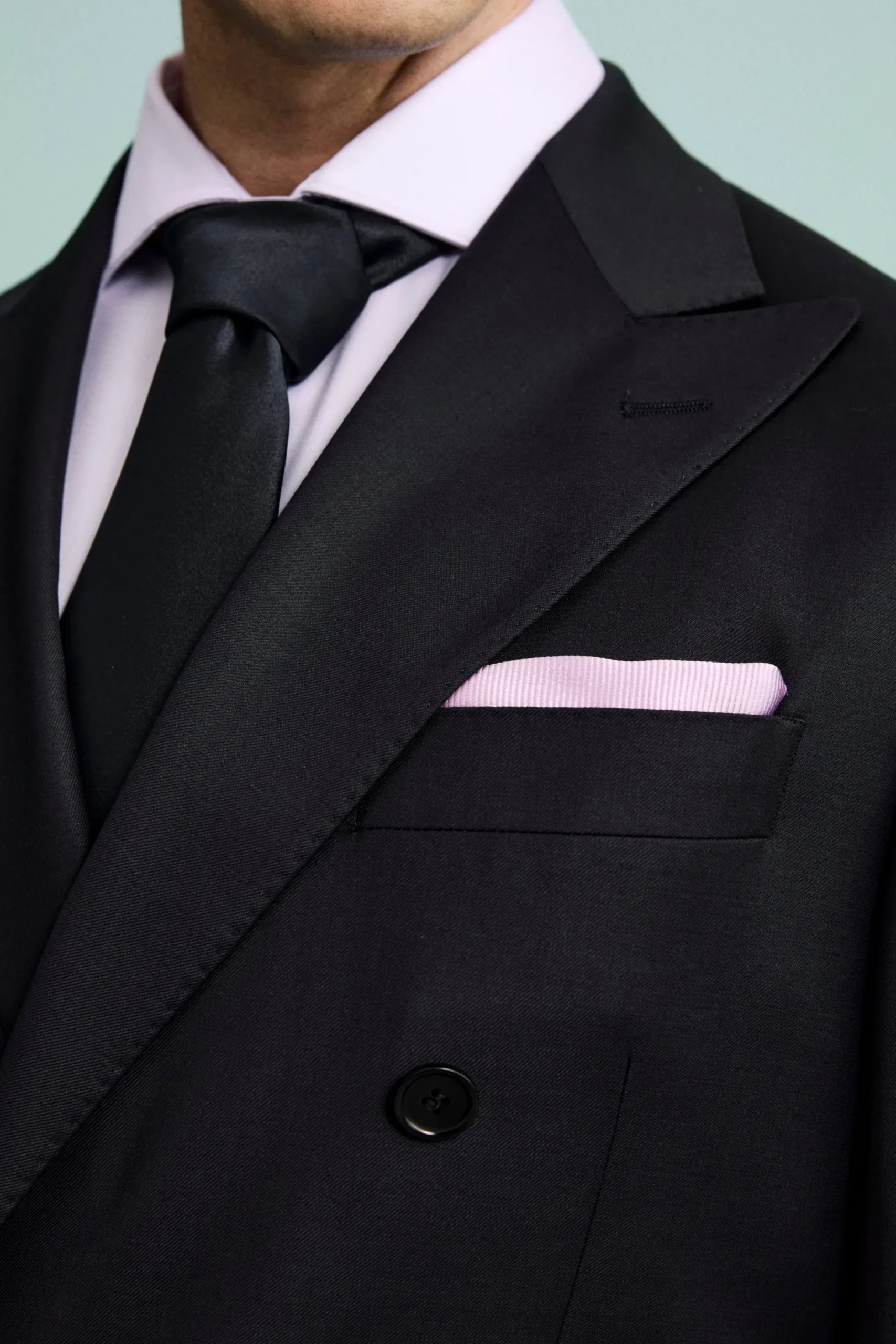 Abito Elegante Doppiopetto con Revers a Lancia - BLU