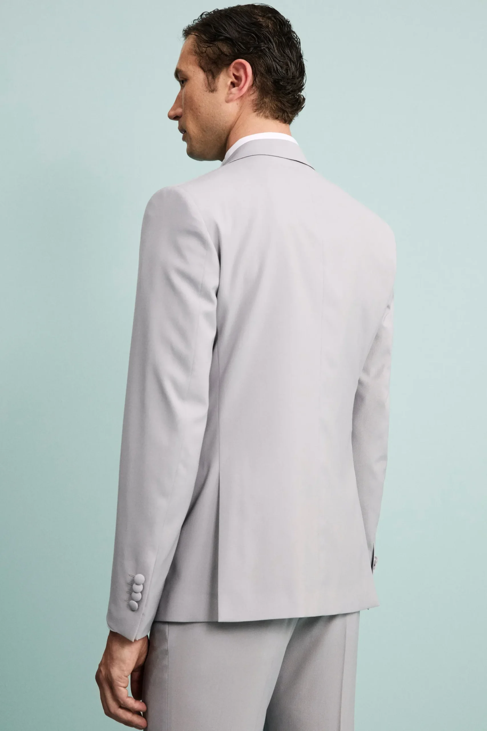 Abito Elegante Monopetto in Lana Vergine con Gilet - GRIGIO CHIARO