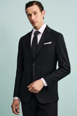 Abito Elegante Strutturato Monopetto in Lana Vergine - BLU