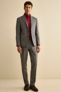 Abito Foderato Slim Fit in Lana Vergine - GALLES GRIGIO