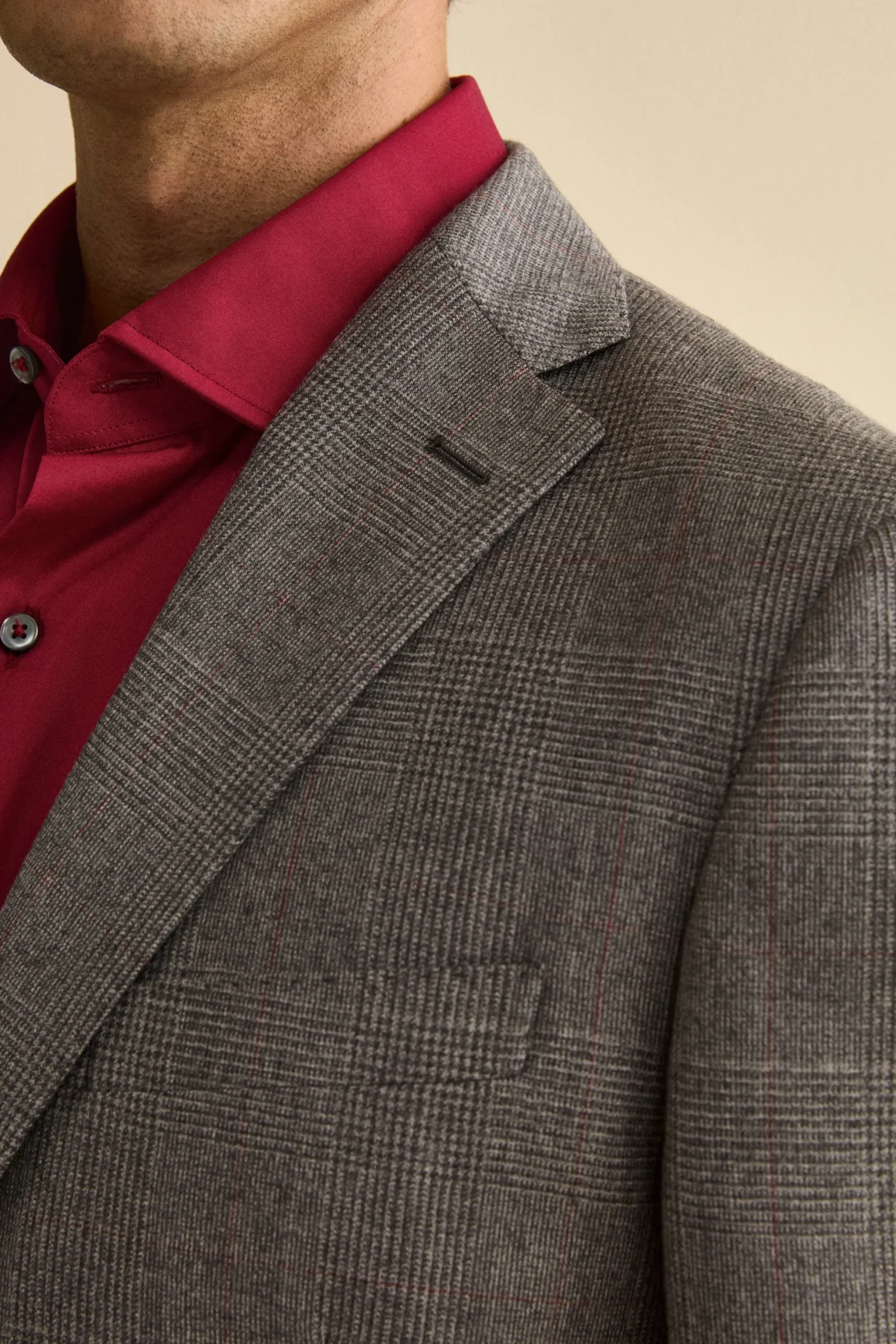 Abito Foderato Slim Fit in Lana Vergine - GALLES GRIGIO