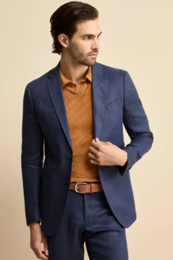 Abito in lino monopetto - BLU
