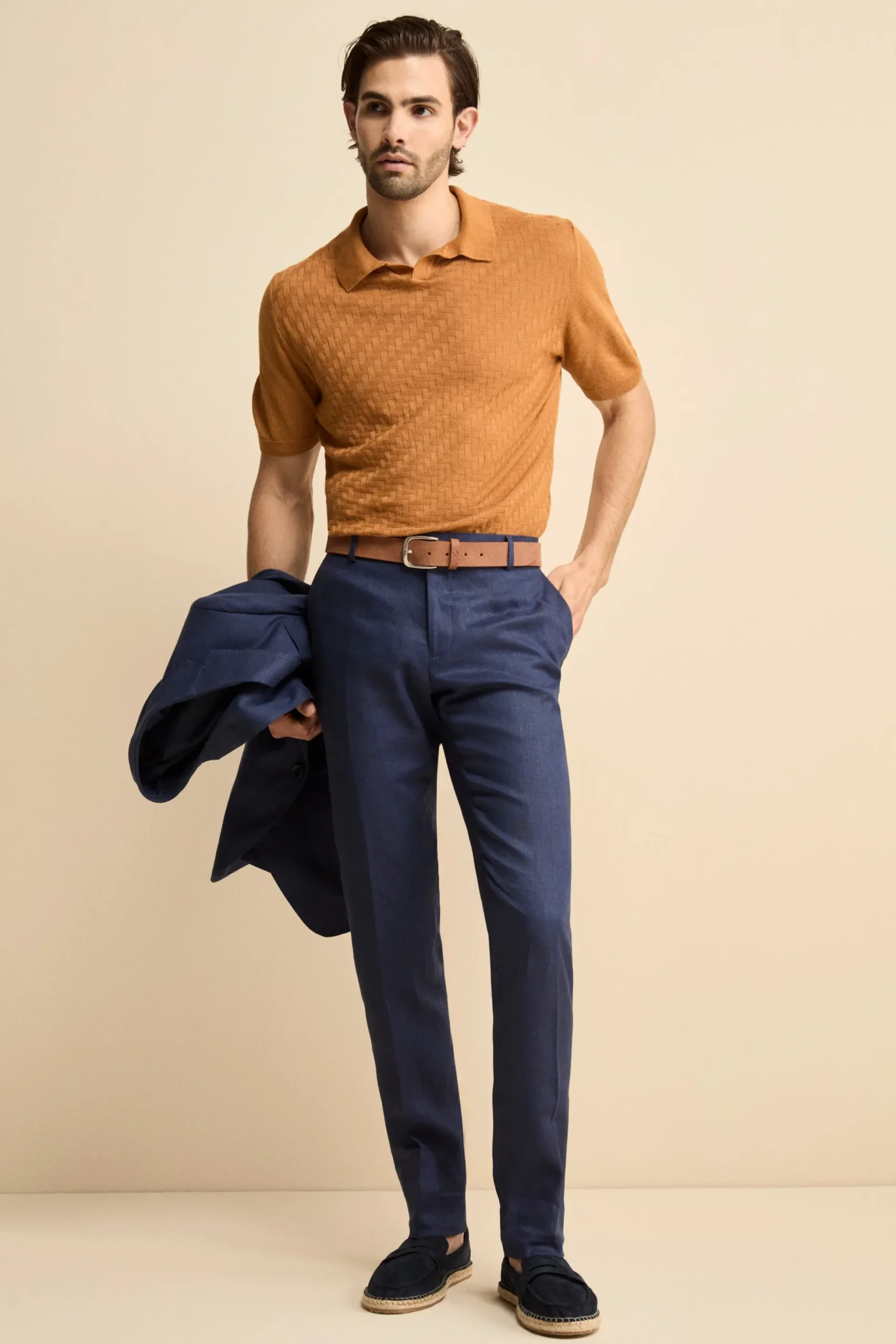 Abito in lino monopetto - BLU