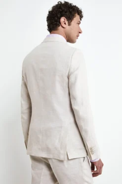 Abito in lino slim fit - BEIGE