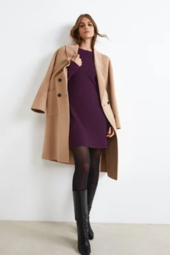 Abito Midi in Misto Cashmere - VINO