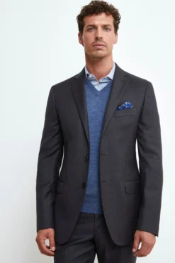 Abito Monopetto in Lana Slim Fit - ANTRACITE