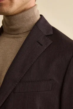 Abito Monopetto in Lana Vergine Regular Fit - MELANZANA