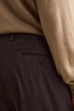 Abito Monopetto in Lana Vergine Regular Fit - MELANZANA