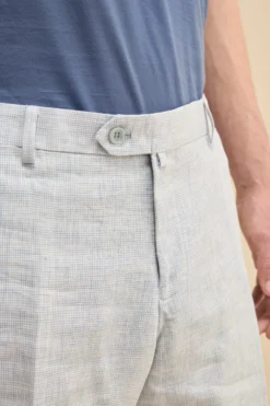 Abito Monopetto Slim Fit in Lino - FANT. AZZURRO