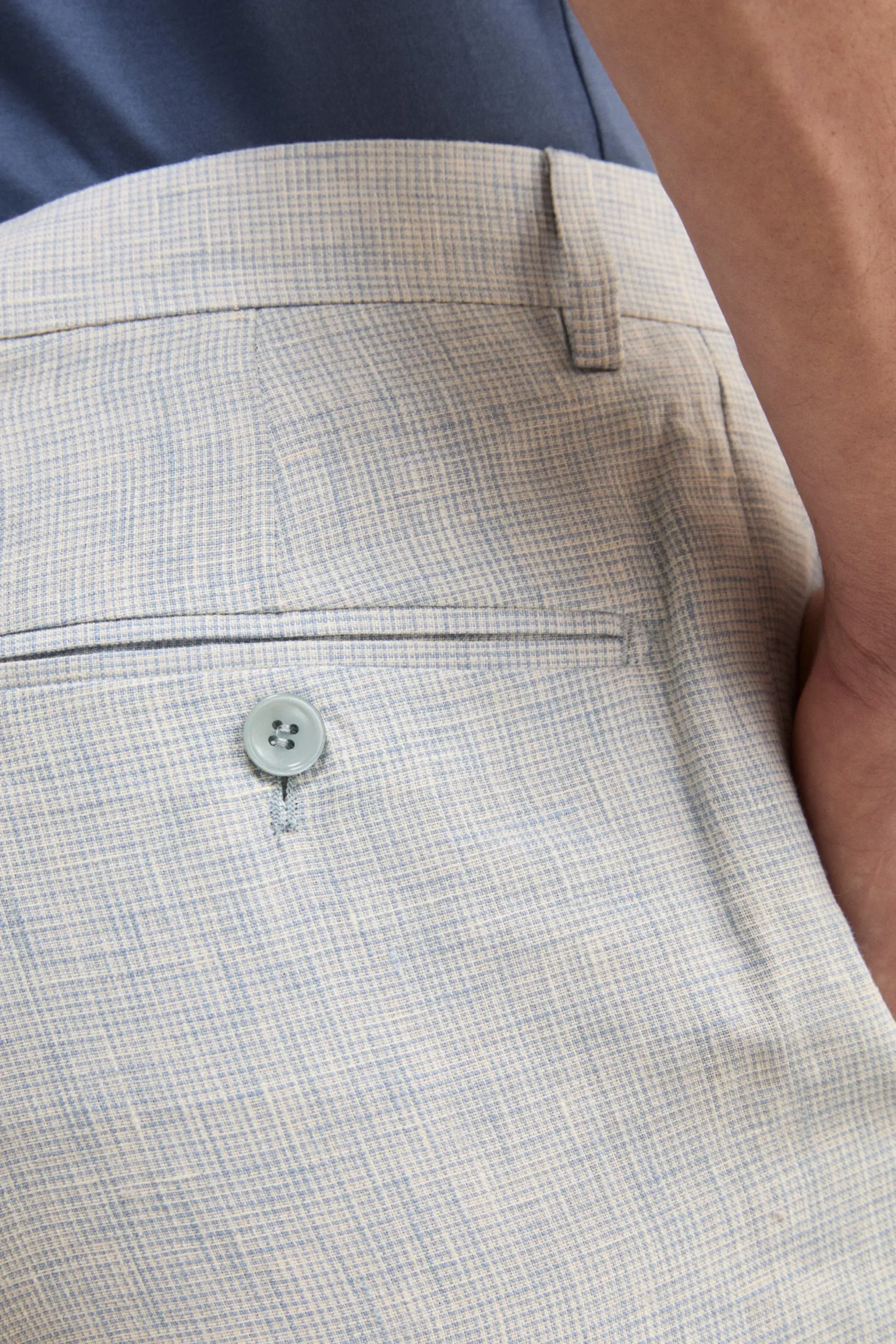 Abito Monopetto Slim Fit in Lino - FANT. AZZURRO