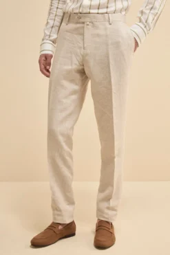 Abito Monopetto Slim Fit in Lino - FANT. BEIGE