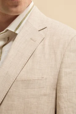 Abito Monopetto Slim Fit in Lino - FANT. BEIGE