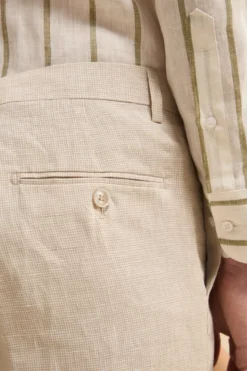 Abito Monopetto Slim Fit in Lino - FANT. BEIGE