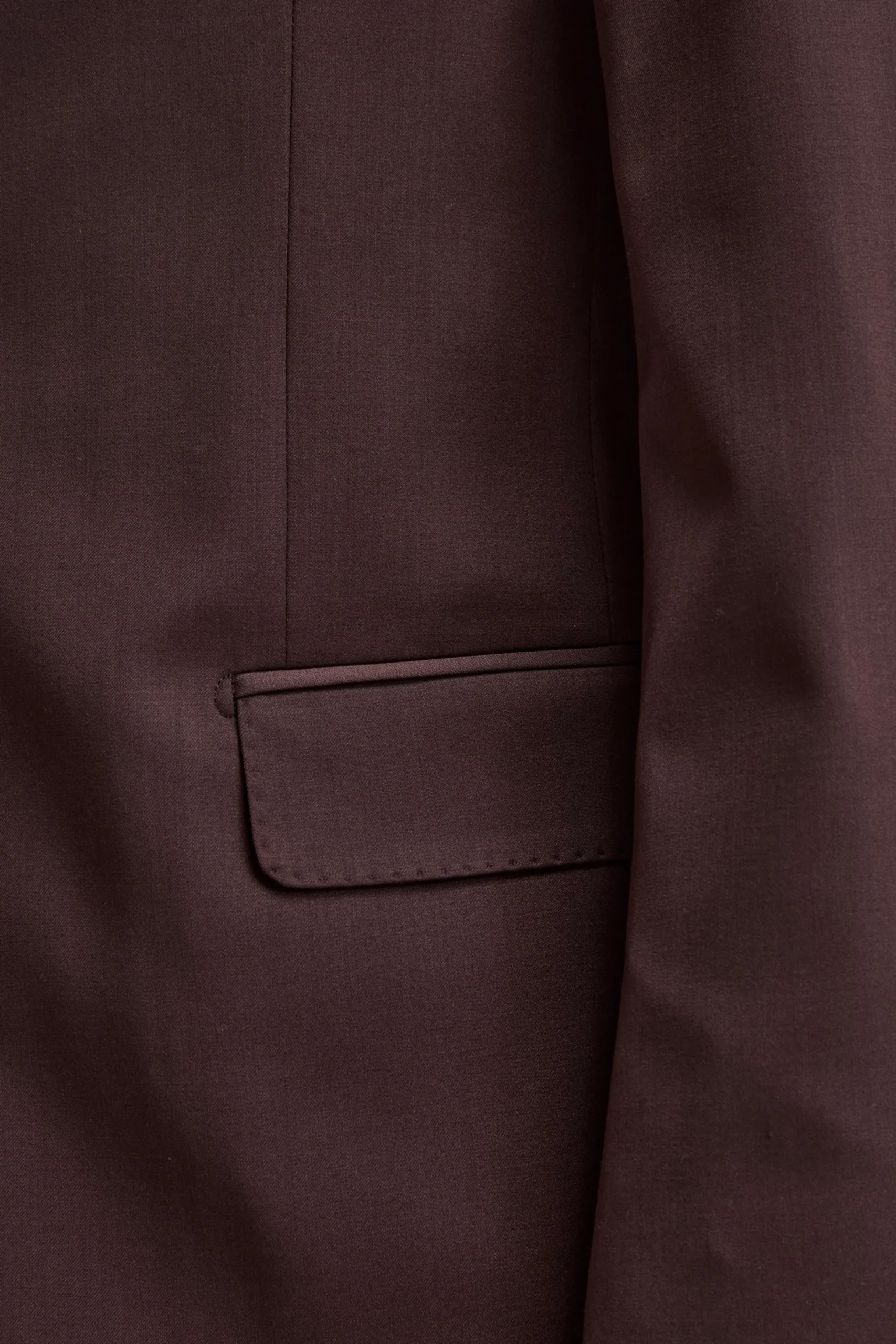 Abito Regular Monopetto in Lana Vergine con Revers Classico - BORDEAUX