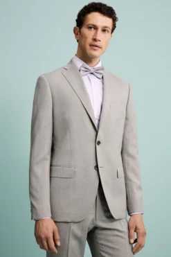 Abito Sallia Monopetto Slim Fit in Lana Vergine - GRIGIO CHIARO