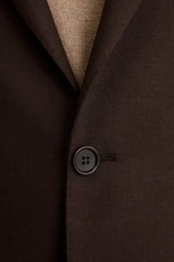 Abito Semifoderato Slim Fit in Lana Vergine - MARRONE