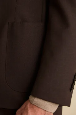 Abito Semifoderato Slim Fit in Lana Vergine - MARRONE