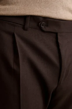 Abito Semifoderato Slim Fit in Lana Vergine - MARRONE