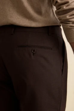 Abito Semifoderato Slim Fit in Lana Vergine - MARRONE