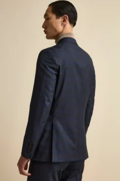 Abito Slim Fit Check Foderato in Lana Vergine - BLU QUADRI