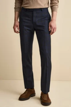 Abito Slim Fit Check Foderato in Lana Vergine - BLU QUADRI