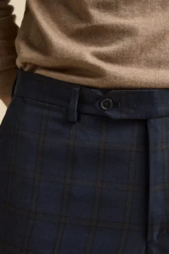 Abito Slim Fit Check Foderato in Lana Vergine - BLU QUADRI