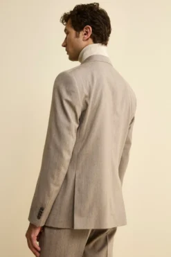 Abito Slim Fit Foderato in Lana e Cashmere - TORTORA