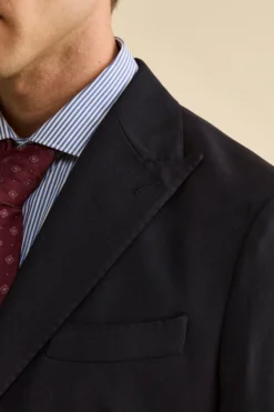 Abito Slim Fit in Lana Vergine con Revers a Lancia - BLU