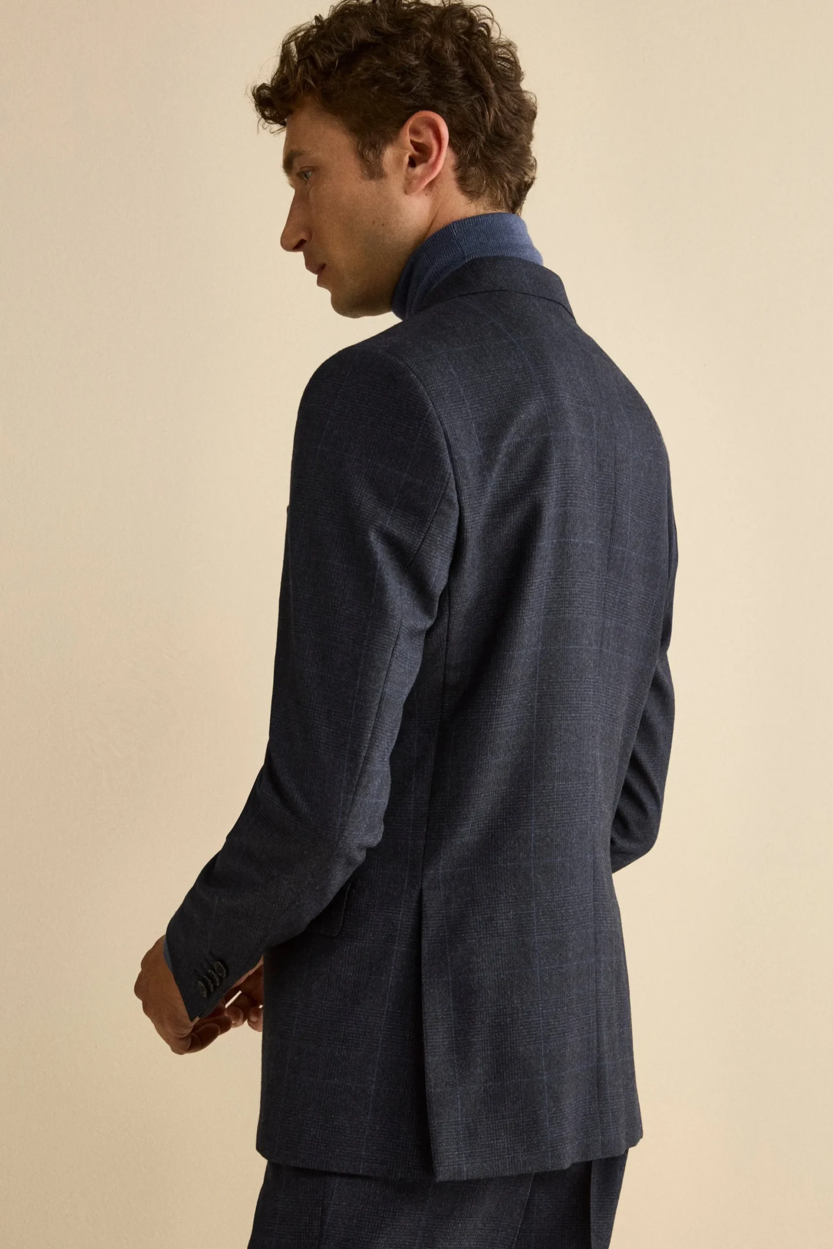 Abito Slim Fit in Lana Vergine con Revers Classico - GALLES BLU
