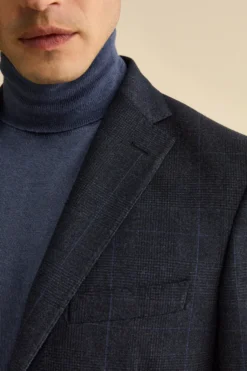 Abito Slim Fit in Lana Vergine con Revers Classico - GALLES BLU