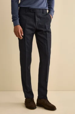 Abito Slim Fit in Lana Vergine con Revers Classico - GALLES BLU