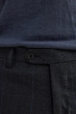 Abito Slim Fit in Lana Vergine con Revers Classico - GALLES BLU
