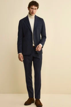 Abito Slim Fit in Misto Cashmere - BLU