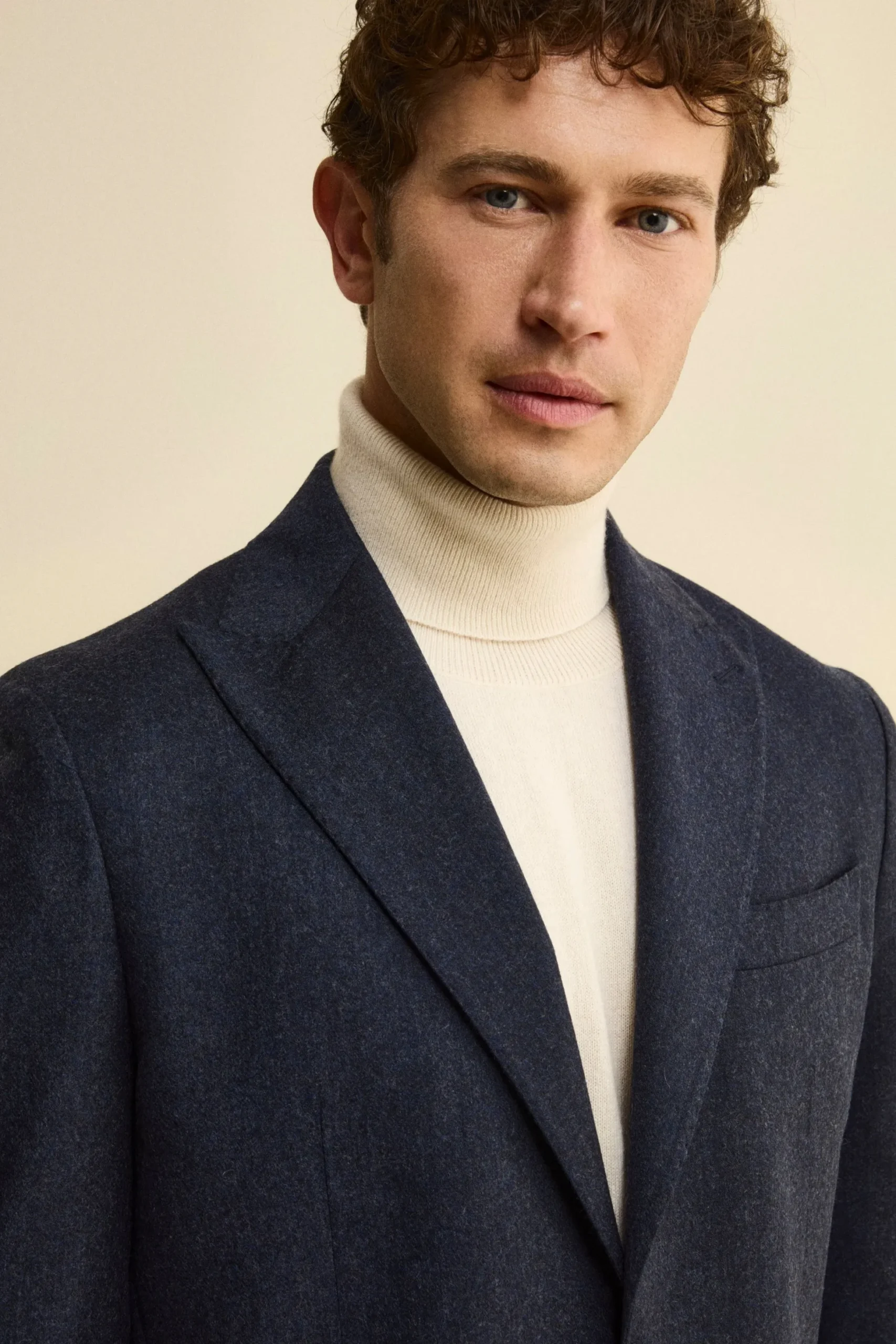 Abito Slim Fit in Misto Cashmere - BLU