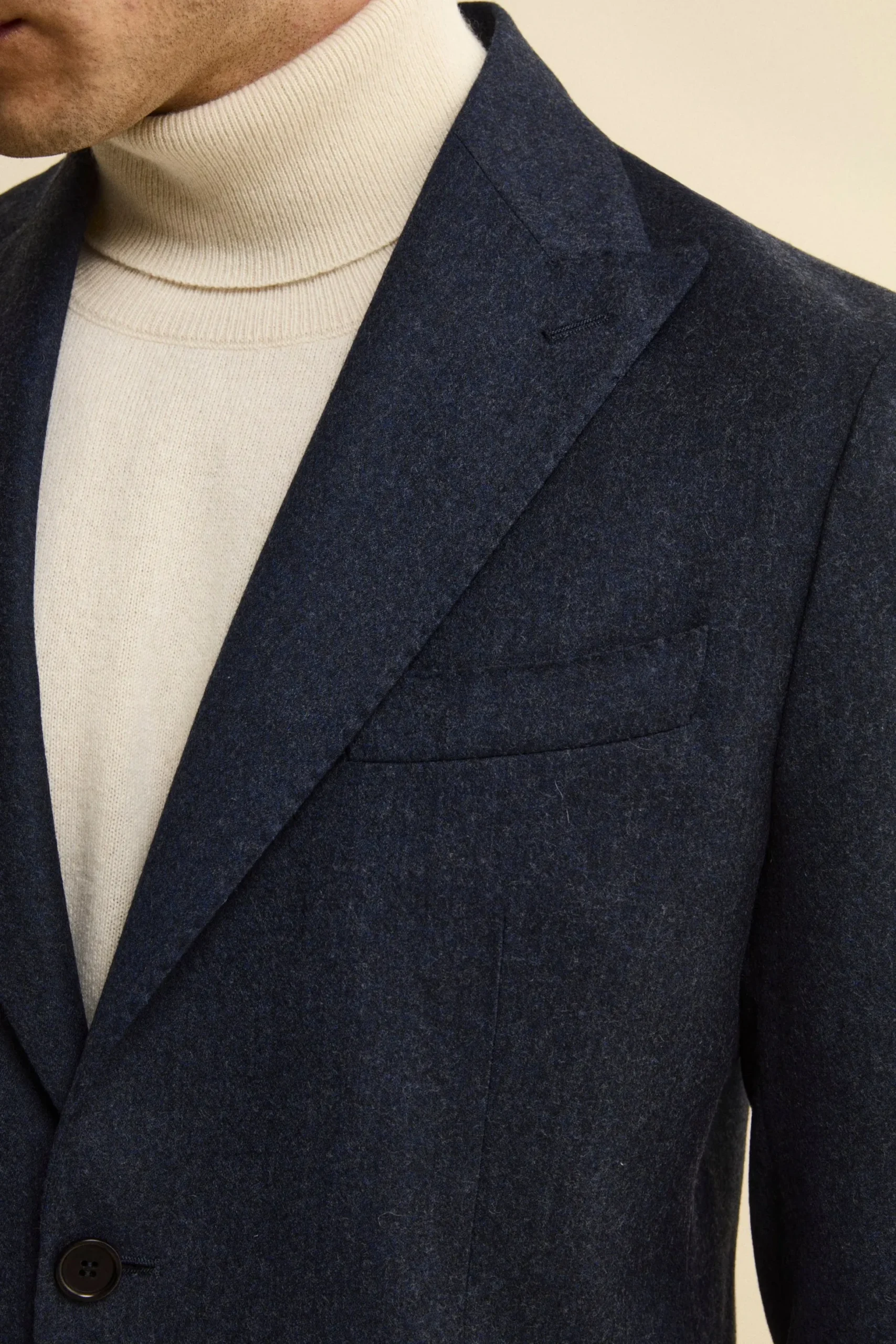 Abito Slim Fit in Misto Cashmere - BLU