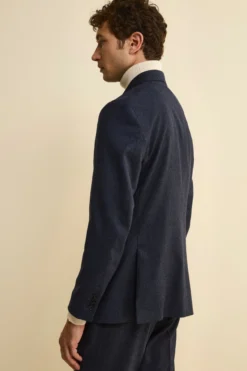 Abito Slim Fit in Misto Cashmere - BLU