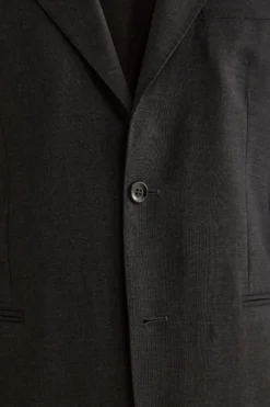 Abito Slim Fit Monopetto Revers a Lancia in Lana Vergine - ANTRACITE